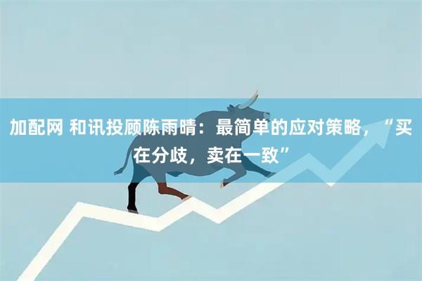 加配网 和讯投顾陈雨晴：最简单的应对策略，“买在分歧，卖在一致”